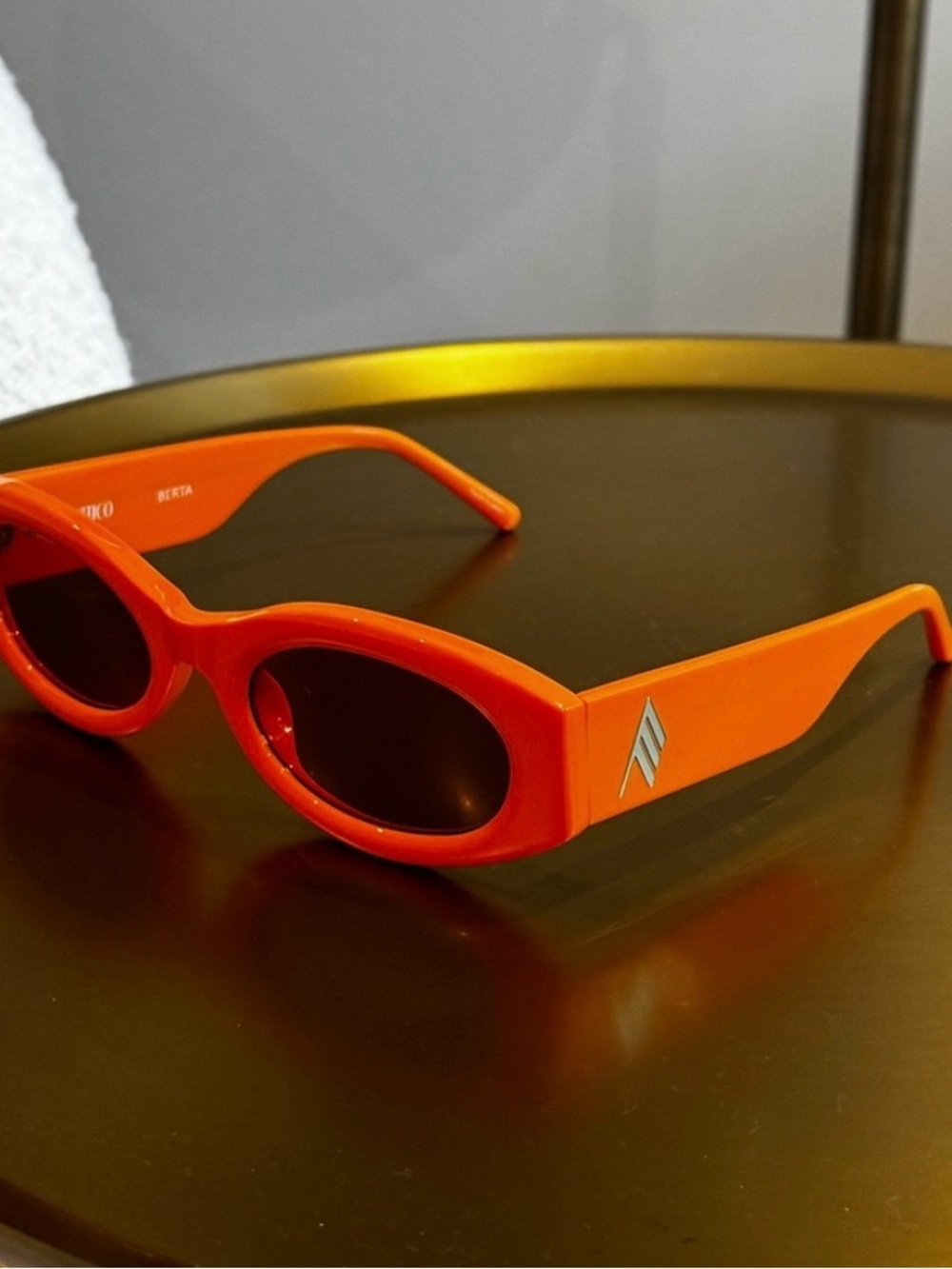 Bright Orange Oval Sunglasses